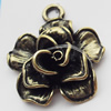 Pendant, Zinc Alloy Jewelry Findings, Flower, 22x25mm, Sold by Bag  