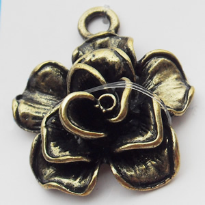 Pendant, Zinc Alloy Jewelry Findings, Flower, 22x25mm, Sold by Bag  