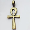 Pendant, Zinc Alloy Jewelry Findings, Cross, 15x39mm, Sold by Bag  