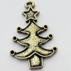 Pendant, Zinc Alloy Jewelry Findings, Christmas Tree, 20x32mm, Sold by Bag  