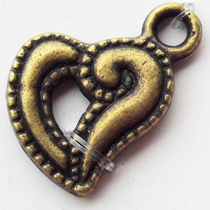 Pendant, Zinc Alloy Jewelry Findings, Heart, 15x16mm, Sold by Bag  
