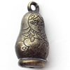Pendant, Zinc Alloy Jewelry Findings, 12x24mm, Sold by Bag  