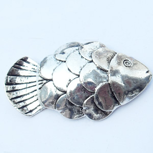 Pendant, Zinc Alloy Jewelry Findings, Fish, 47x24mm, Sold by Bag