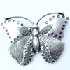 Pendant, Zinc Alloy Jewelry Findings, Butterfly, 50x37mm, Sold by Bag