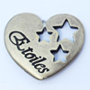 Pendant, Zinc Alloy Jewelry Findings, Heart, 19x15mm, Sold by Bag