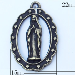 Pendant, Zinc Alloy Jewelry Findings, 15x22mm, Sold by Bag