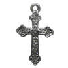 Pendant Setting Zinc Alloy Jewelry Findings Lead-free, Cross 13x21mm Hole:2mm, Sold by Bag