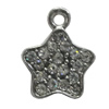 Pendant Setting Zinc Alloy Jewelry Findings Lead-free, Star 14x18mm Hole:2mm, Sold by Bag