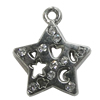 Pendant Setting Zinc Alloy Jewelry Findings Lead-free, Star 19x23mm Hole:2mm, Sold by Bag
