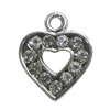 Pendant Setting Zinc Alloy Jewelry Findings Lead-free, Heart 15x18mm Hole:2mm, Sold by Bag