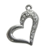 Pendant Setting Zinc Alloy Jewelry Findings Lead-free, Heart 27x27mm Hole:2.5mm, Sold by Bag