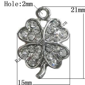 Pendant Setting Zinc Alloy Jewelry Findings Lead-free, Flower 15x21mm Hole:2mm, Sold by Bag