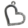 Pendant Setting Zinc Alloy Jewelry Findings Lead-free, Heart 25x24mm Hole:2mm, Sold by Bag