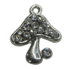 Pendant Setting Zinc Alloy Jewelry Findings Lead-free, Mushroom 18x24mm Hole:2mm, Sold by Bag