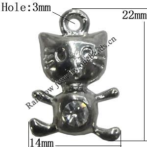 Pendant Setting Zinc Alloy Jewelry Findings Lead-free, Animal 14x22mm Hole:3mm, Sold by Bag