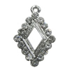 Pendant Setting Zinc Alloy Jewelry Findings Lead-free, Diamond 16x24mm Hole:1mm, Sold by Bag