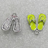 Pendant Zinc Alloy Enamel Jewelry Findings Lead-free, Shoes 19x17mm Hole:2.5mm, Sold by Bag