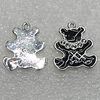 Pendant Zinc Alloy Enamel Jewelry Findings Lead-free, Bear 20x18mm Hole:1.5mm, Sold by Bag