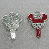 Pendant Zinc Alloy Enamel Jewelry Findings Lead-free, Key 26x18mm Hole:2.5mm, Sold by Bag