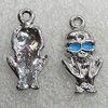 Pendant Zinc Alloy Enamel Jewelry Findings Lead-free, Skeleton 29x14mm Hole:2mm, Sold by Bag