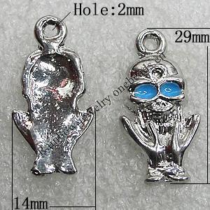 Pendant Zinc Alloy Enamel Jewelry Findings Lead-free, Skeleton 29x14mm Hole:2mm, Sold by Bag