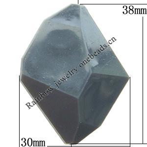 Solid Acrylic Beads, Nugget, 38x30mm Hole:2mm, Sold by Bag