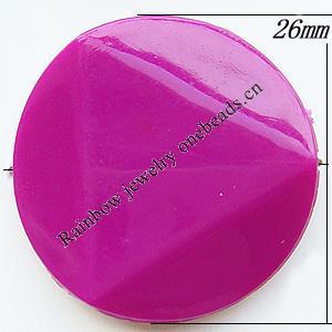 Solid Acrylic Beads, Twist Flat Round 26mm Hole:1mm, Sold by Bag