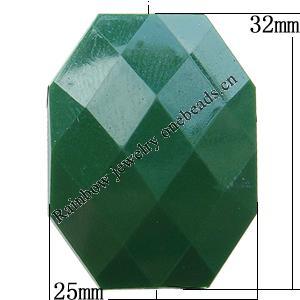 Solid Acrylic Beads, Faceted Polygon 32x25mm Hole:2mm, Sold by Bag