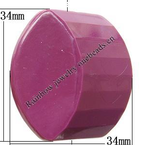 Solid Acrylic Beads, 34x34mm Hole:2mm, Sold by Bag
