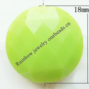 Solid Acrylic Beads, Faceted Round 18mm Hole:2mm, Sold by Bag