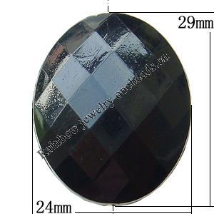 Solid Acrylic Beads, Faceted Oval 29x24mm Hole:2mm, Sold by Bag