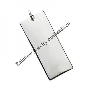 Lead-free Zinc Alloy Tag Pendant/Charm, Rectangle, Approx 20mm long, 7mm wide, Sold by PC 