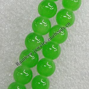 Imitate Gemstone Glass Beads Jade Dyed Beads, Round 10mm Hole:1.5mm, Sold Per 32-Inch Strand