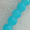 Imitate Gemstone Glass Beads Jade Dyed Beads, Round 14mm Hole:1.5mm, Sold Per 32-Inch Strand