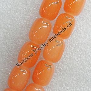 Imitate Gemstone Glass Beads Jade Dyed Beads, Drum 12x16mm Hole:1mm, Sold Per 32-Inch Strand