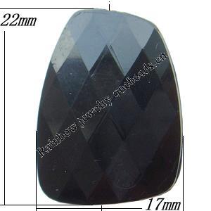 Solid Acrylic Beads, Faceted Nugget 22x17x7mm Hole:2mm, Sold by Bag