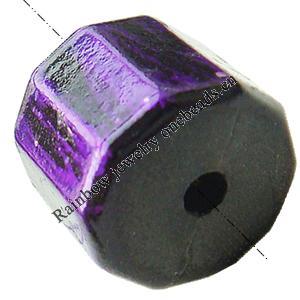 Painted (spray-paint ) Acrylic Beads,Faceted Drum, 12x14mm, Hole:Approx 2mm, Sold by Bag