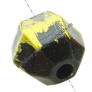 Painted (spray-paint ) Acrylic Beads,Faceted Round, 14mm, Hole:Approx 2mm, Sold by Bag