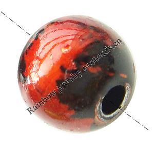 Painted (spray-paint ) Acrylic Beads, Round, 10mm, Hole:Approx 2mm, Sold by Bag