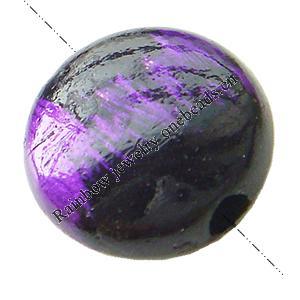 Painted (spray-paint ) Acrylic Beads, Flat round, 10x6mm, Hole:Approx 2mm, Sold by Bag
