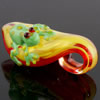 Inner Flower Lampwork Pendant, Leaf with Frog, Approx 50-60x30mm Hole:About 5mm, Sold by PC