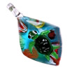 Inner Flower Lampwork Pendant, Leaf with Turtle, Approx 50-60x30mm Hole:About 5mm, Sold by PC