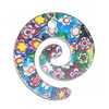 Millefiori Pendant, Helix, 46mm, Hole:Approx 5mm, Sold by PC