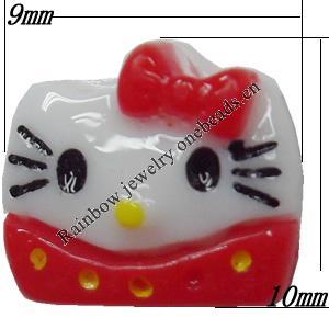 Resin Cabochons,No Hole Headwear & Costume Accessory, Animal Head, The other side is Flat 10x9mm,Sold by Bag