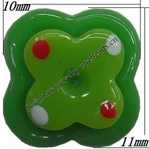 Resin Cabochons,No Hole Headwear & Costume Accessory, Flower, The other side is Flat 11x10mm,Sold by Bag