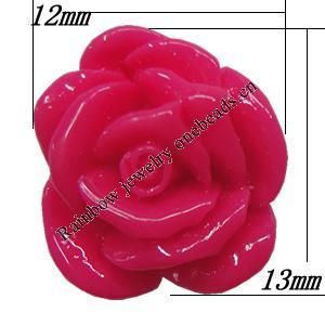 Resin Cabochons, NO Hole Headwear & Costume Accessory, Flower, About 12x13mm in diameter, Sold by Bag
