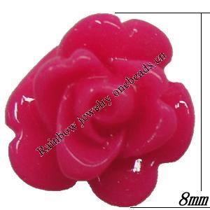 Resin Cabochons, NO Hole Headwear & Costume Accessory, Flower, About 8mm in diameter, Sold by Bag