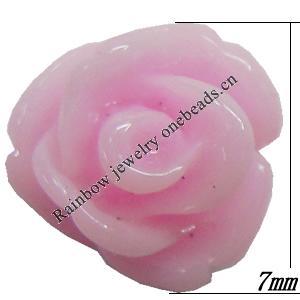 Resin Cabochons, NO Hole Headwear & Costume Accessory, Flower, About 7mm in diameter, Sold by Bag