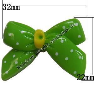 Resin Cabochons,No Hole Headwear & Costume Accessory, Heare, The other side is Flat 32x22mm,Sold by Bag