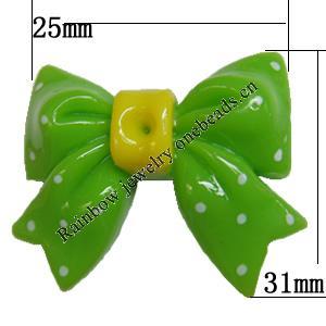 Resin Cabochons, No Hole Headwear & Costume Accessory, Heare, The other side is Flat 31x25mm,Sold by Bag